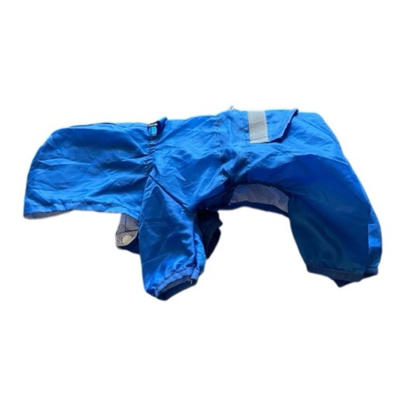Pet dog blue raincoat with hood for small dog under 10 lbs - Picture 1 of 8